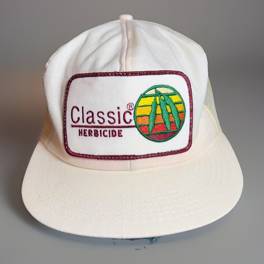 Vintage Classic Herbicide Patch K-Brand White w/Mesh Snapback Hat Cap USA Made